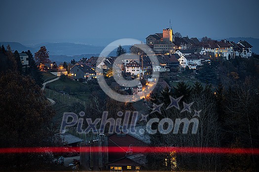 Town of Regensberg with its castle near Zurich, Switzerland Town of Regensberg with its castle near Zurich, Switzerland
