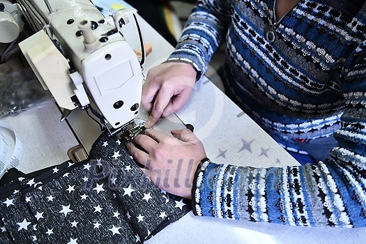 Homemade Manufacturing Of Protective Trendy Medical Face Mask. Tailor Woman Sewing With Machine At Home, Healthcare New Normal Concept In Coronavirus Covid19 Lockdown Homemade Manufacturing Of Protective Trendy Medical Face Mask. Tailor Woman Sewing With Machine At Home, Healthcare New Normal Concept In Coronavirus Covid19 Lockdown