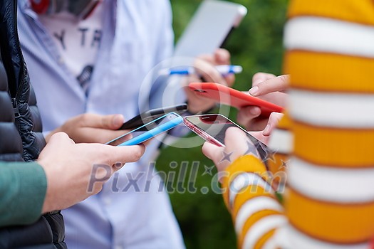 students use smart phones to create a project for the school students use smart phones to create a project for the school