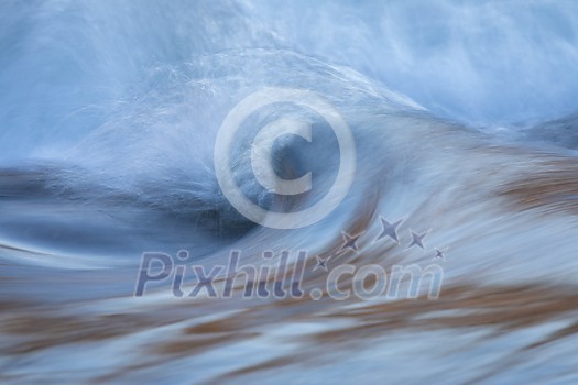 Icy waters of a winter river - long exposure image