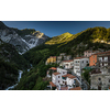 Colonnata village and Carrara mountains. Massa-Carrara Tuscany Italy