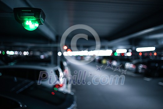 Underground garage or modern car parking with lots of vehicles Underground garage or modern car parking with lots of vehicles