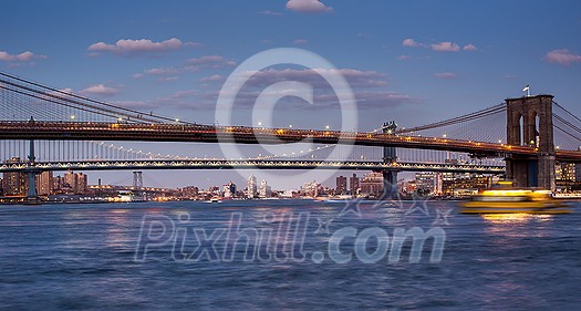 New York City NYC Manhattan Downtown with Brooklyn Bridge New York City NYC Manhattan Downtown with Brooklyn Bridge