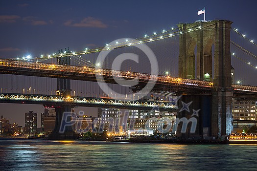 New York City NYC Manhattan Downtown with Brooklyn Bridge New York City NYC Manhattan Downtown with Brooklyn Bridge