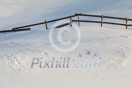 Snowy winter day scenic landscape with tols of snow Snowy winter day scenic landscape with tols of snow