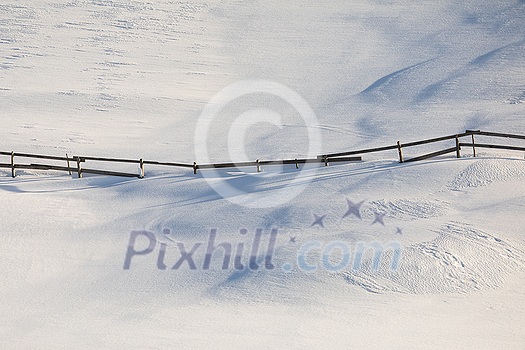 Snowy winter day scenic landscape with tols of snow Snowy winter day scenic landscape with tols of snow