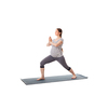 Pregnancy yoga exercise - pregnant woman doing asana virabhadrasana 1 - warrior pose isolated on white background