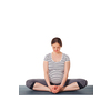 Pregnancy yoga exercise - pregnant woman doing asana Baddha Konasana Bound Angle Pose isolated on white background