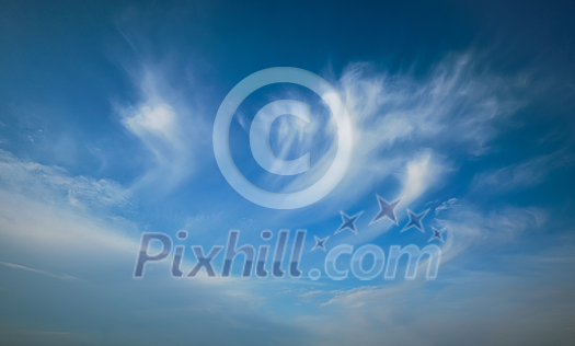 Blue sky with whie Cirrus clouds background texture Blue sky with whie Cirrus clouds background texture