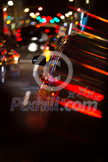 Night road traffic in a big city (shallow DOF) Night road traffic in a big city (shallow DOF)