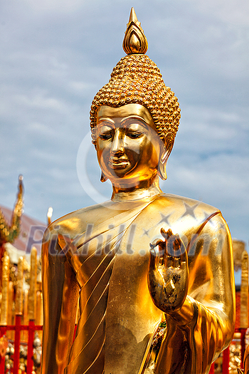 Golden plated Buddha statue in Wat Phra That Doi Suthep, Chiang Mai, Thailand Golden plated Buddha statue in Wat Phra That Doi Suthep, Chiang Mai, Thailand
