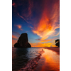 Tropical holidays vacation sunset beach. Pranang beach. Railay , Krabi Province Thailand