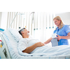 Senior male patient in a modern hospital (shallow DOF; color toned image)