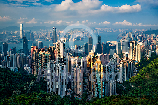 Famous view of Hong Kong - Hong Kong skyscrapers skyline cityscape view from Victoria Peak on sunset. Hong Kong, China Famous view of Hong Kong - Hong Kong skyscrapers skyline cityscape view from Victoria Peak on sunset. Hong Kong, China