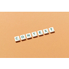 Context word formed of scrabble tiles on orange background. Original web template design in pastel color.