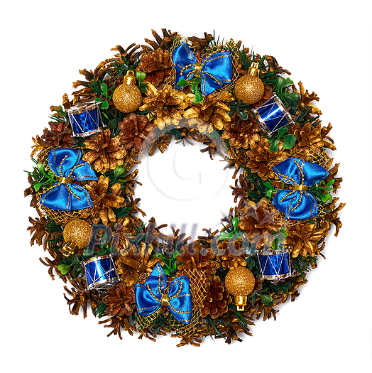 Christmas wreath isolated on white background