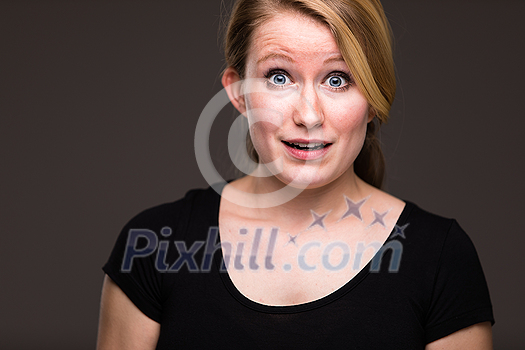 Surprise/Awe - young woman being genuinely surprised/awed Surprise/Awe - young woman being genuinely surprised/awed