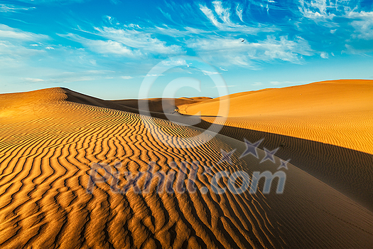 Sam Sand dunes of Thar Desert under beautiful sky. Rajasthan, India Sam Sand dunes of Thar Desert under beautiful sky. Rajasthan, India