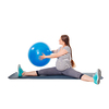 Pregnancy exercise concept - pregnant woman doing exercises with exercise ball isolated on white background
