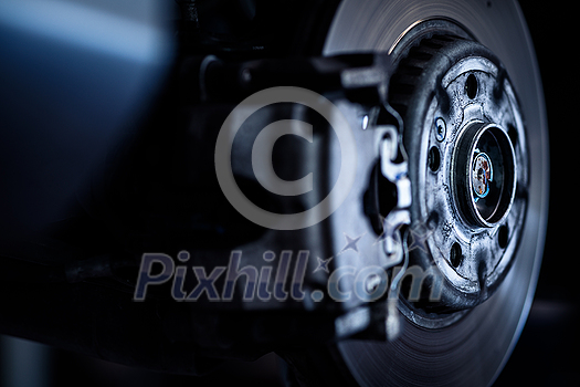 Tyre change - wheel balancing or repair and change car tire at auto service garage or workshop by mechanic Tyre change - wheel balancing or repair and change car tire at auto service garage or workshop by mechanic
