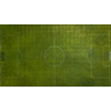 Aerial view of green football, soccer pitch. Top down view on a green, empty soccer field
