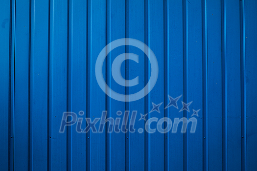 Blue metallic wall - modern background for design, blue grunge background