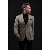 Confident businessman walking forward wearing a causal suit, handsome senior business man hero shot portrait isolated on black. High quality photo