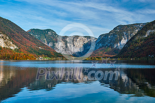 Hallstatter See lake mountain lake in Austria. Salzkammergut region, Austria Hallstatter See lake mountain lake in Austria. Salzkammergut region, Austria