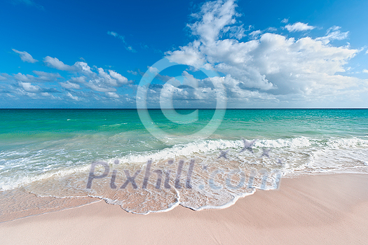 Beautiful beach and waves of Caribean Sea. Riviera Maya, Mexico Beautiful beach and waves of Caribean Sea. Riviera Maya, Mexico