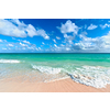 Beautiful beach and  waves of Caribean Sea. Riviera Maya, Mexico