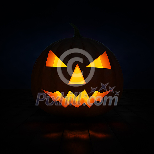 Halloween concept design background - scary Jack-o'-lantern carved pumpkin with candle light inside Halloween concept design background - scary Jack-o'-lantern carved pumpkin with candle light inside