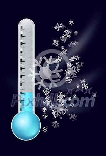 Thermometer with snowflakes Thermometer with snowflakes