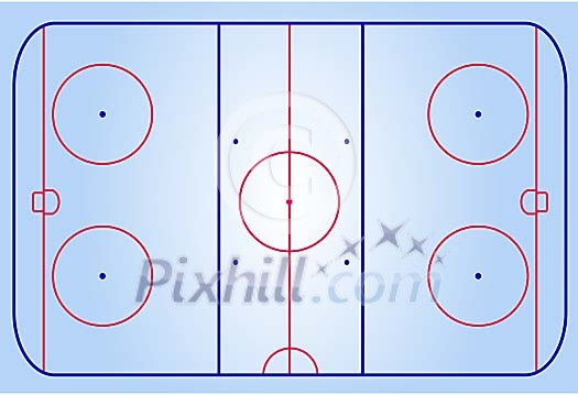 Vector image of a ice hockey field