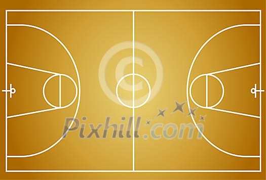 Vector image of a basketball court Vector image of a basketball court