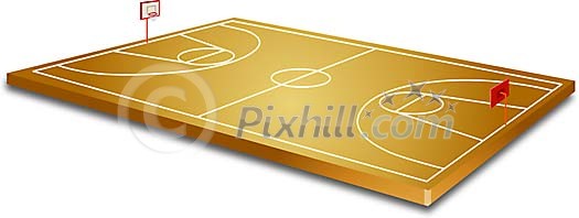 Vector image of a basketball court Vector image of a basketball court