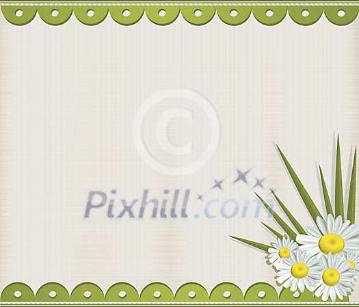 Vector background frame with summery daisies