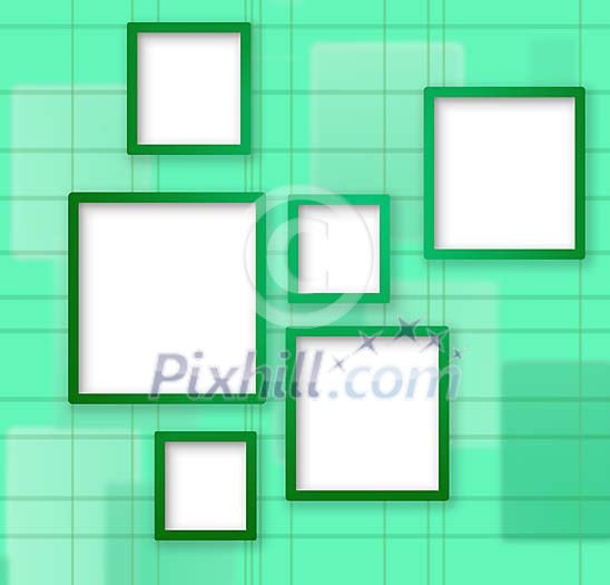 Background of white boxes on a green background Background of white boxes on a green background